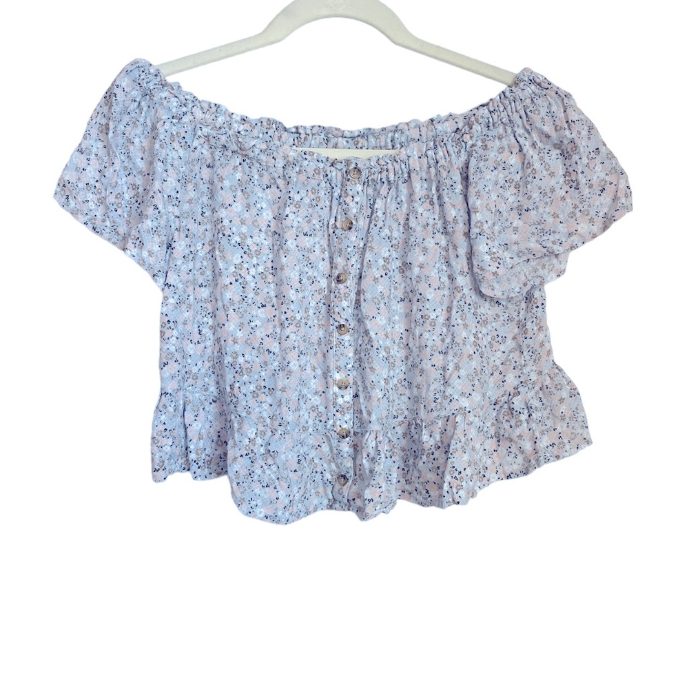 Tillys brand Sky and Sparrow off shoulder crop top Small